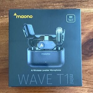 Wave T1 Mini AI Wireless Lavalier Microphone - Black